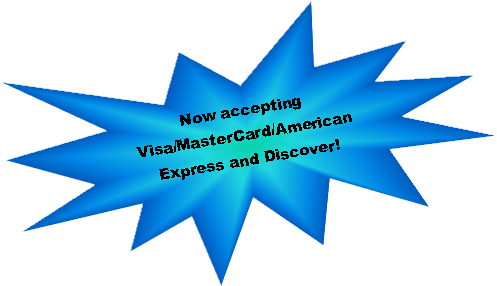 Explosion 1: Now accepting 
Visa/MasterCard/American Express and Discover!